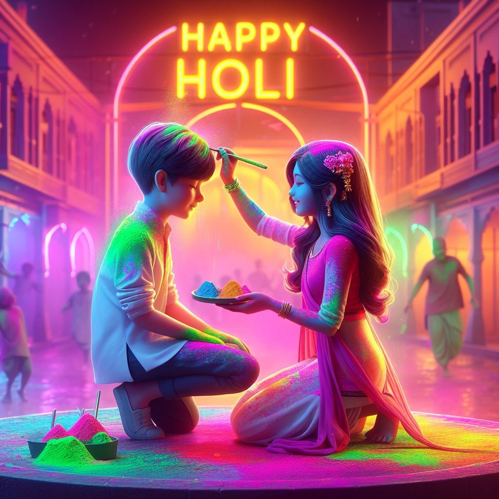 Happy Holi Ai photo